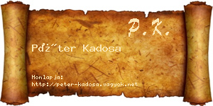 Péter Kadosa névjegykártya